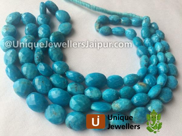 Natural Turquoise Far Faceted Oval Nugget Beads